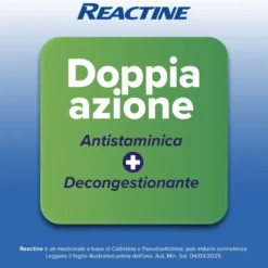 Reactine Compresse - Antistaminico per la rinite allergica e la congestione nasale, 6 compresse