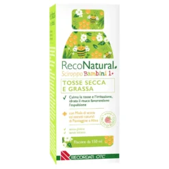 Recordati RecoNatural Sciroppo Bambini - Per la tosse secca e grassa a base di miele, 150 ml