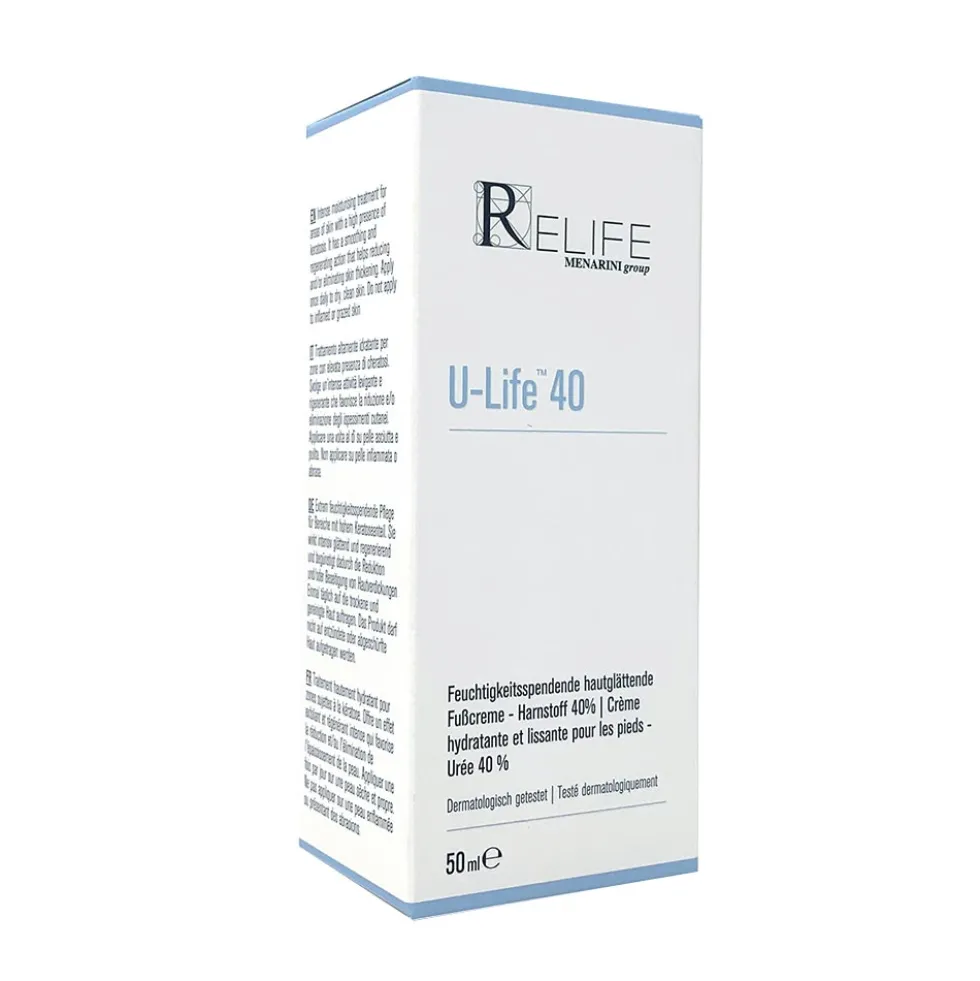 Relife U-Life - 40 Crema Idratante Levigante Piedi Urea 40%, 50ml