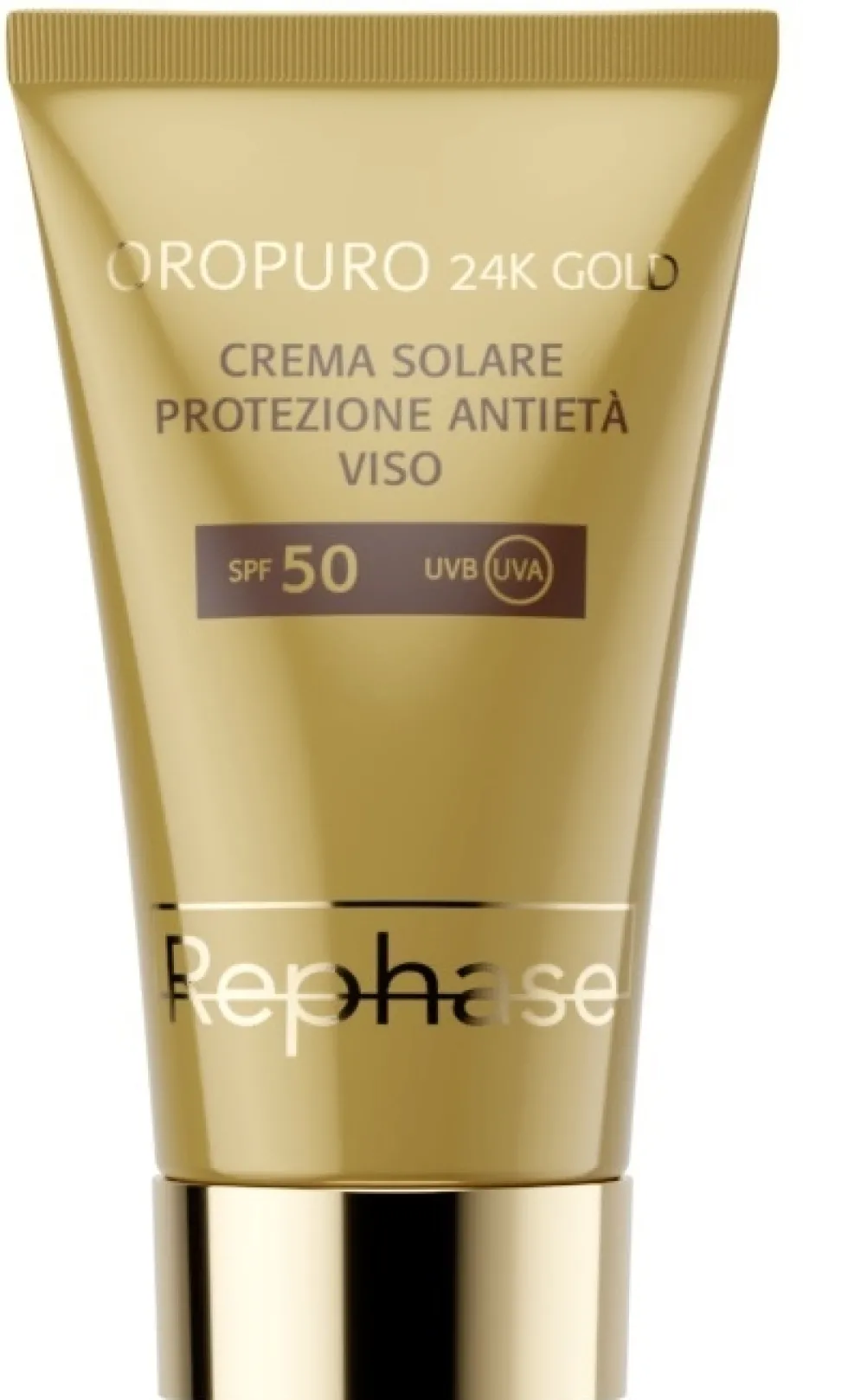 Rephase Oropuro 24K Gold - Crema Solare Protezione Antietà Viso SPF50, 50ml