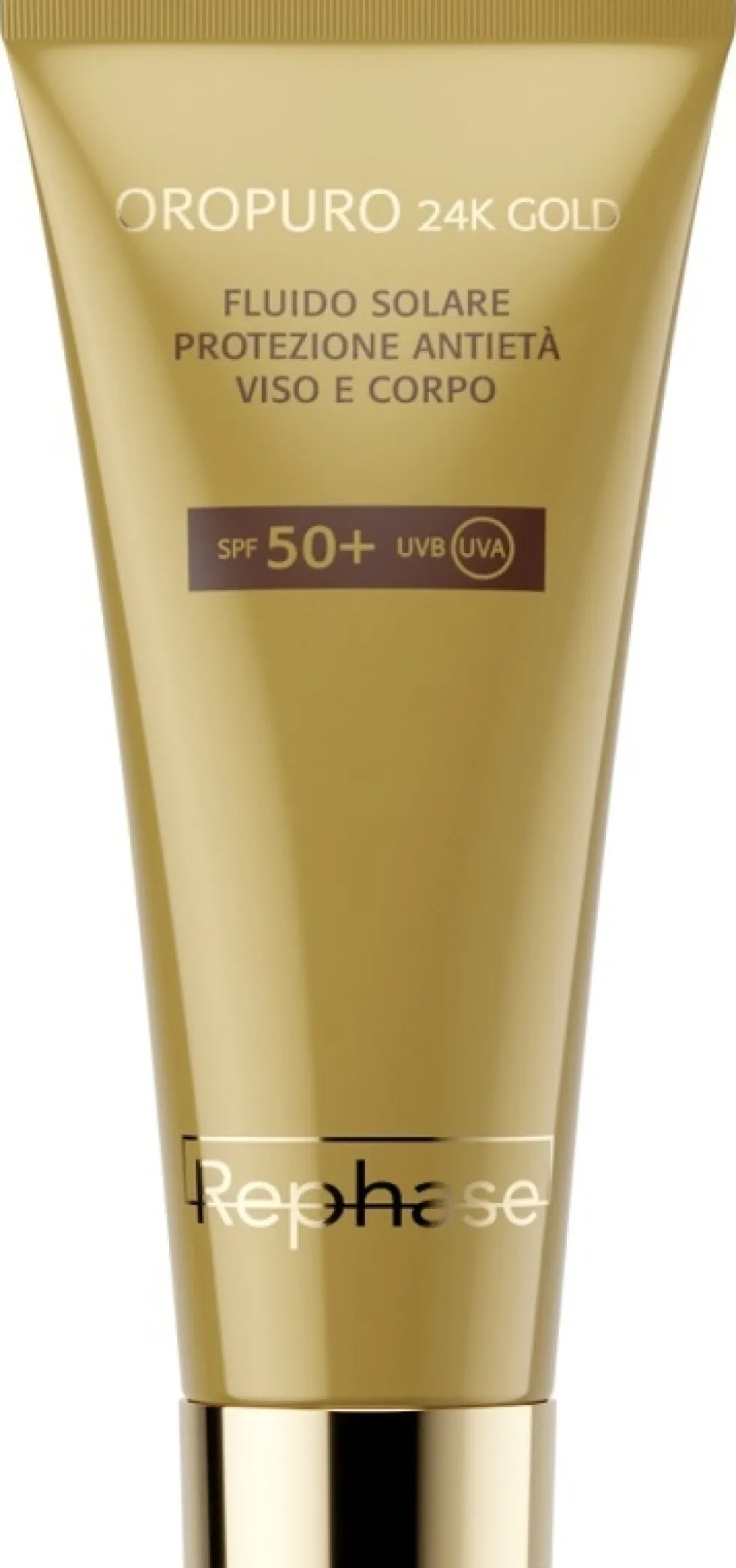 Rephase Oropuro 24K Gold - Fluido Solare Protezione Antietà SPF50+, 150ml