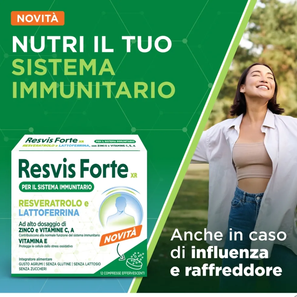 Resvis Forte XR Integratore Sistema Immunitario, 12 compresse eff