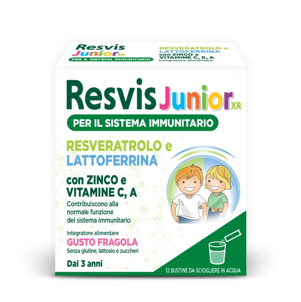 Resvis Junior XR Integratore Sistema Immunitario, 12 bustine