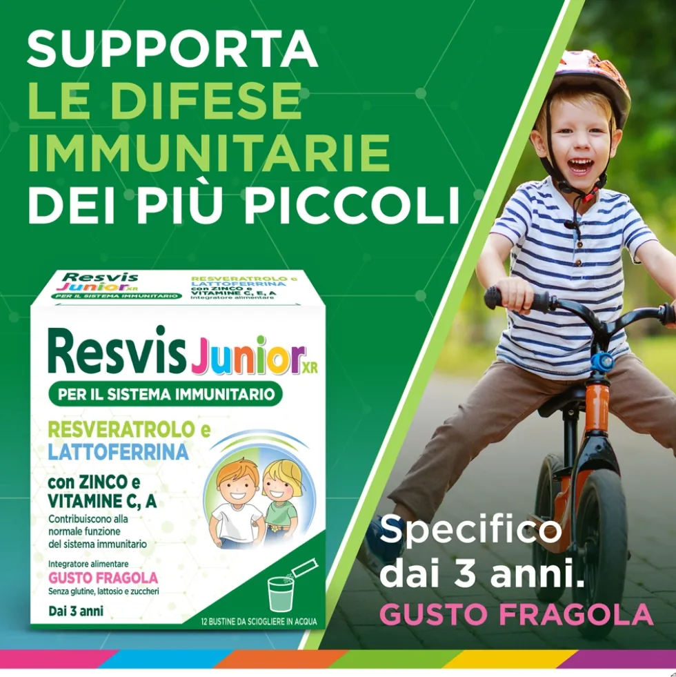 Resvis Junior XR Integratore Sistema Immunitario, 12 bustine