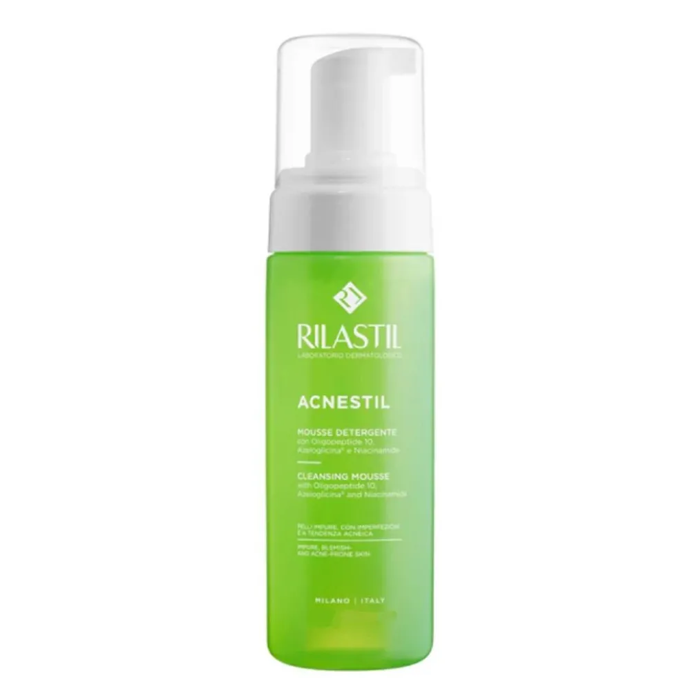 Rilastil Acnestil - Mousse detergente per la pelle mista e grassa a tendenza acneica, 300 ml