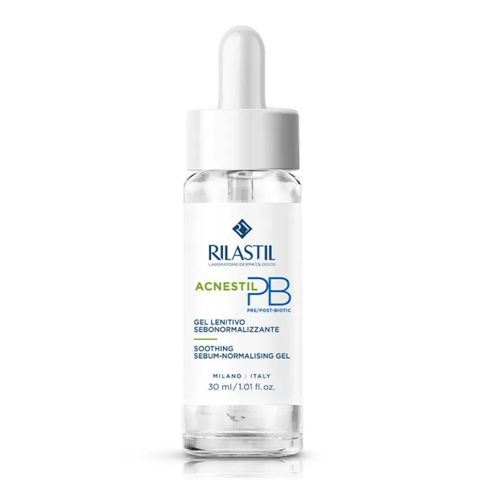 Rilastil Acnestil PB - Gel viso lenitivo e sebonormalizzante per la pelle acneica, 30 ml