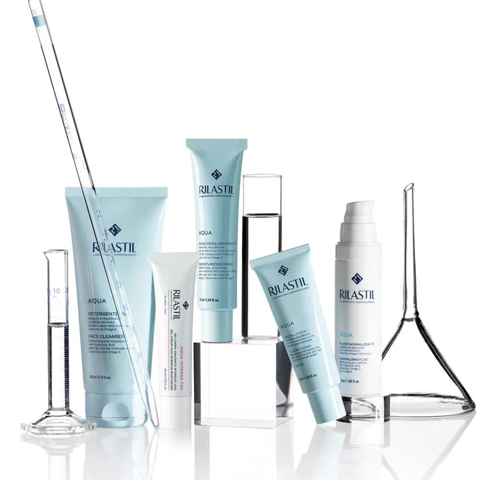 Rilastil Aqua Maschera Idratante - Trattamento viso per l'idratazione intensiva della pelle, 75 ml