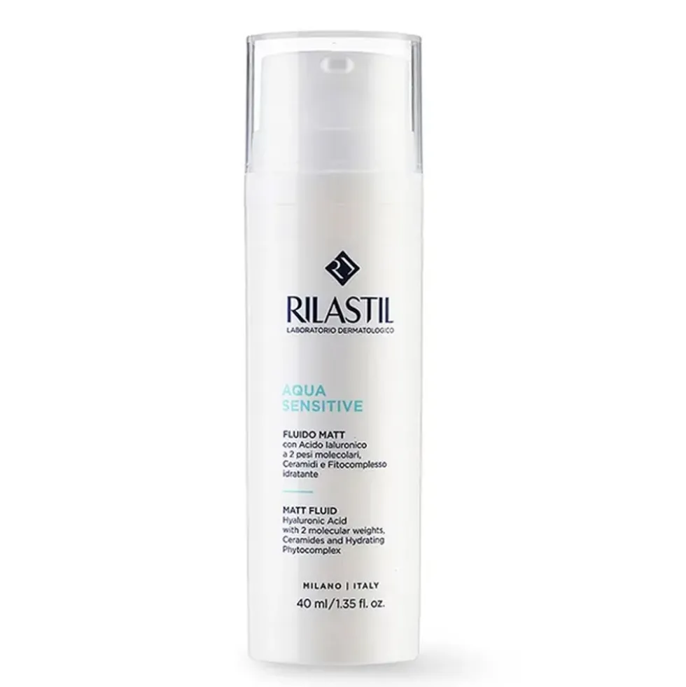 Rilastil Aqua Sensitive - Fluido Matt per Pelle Sensibile Mista e Impura, 40ml