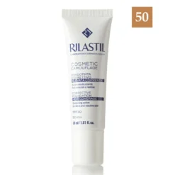 Rilastil Cosmetic Camouflage 50 Moka - Fondotinta correttivo ad elevata coprenza con SPF 30, 30 ml
