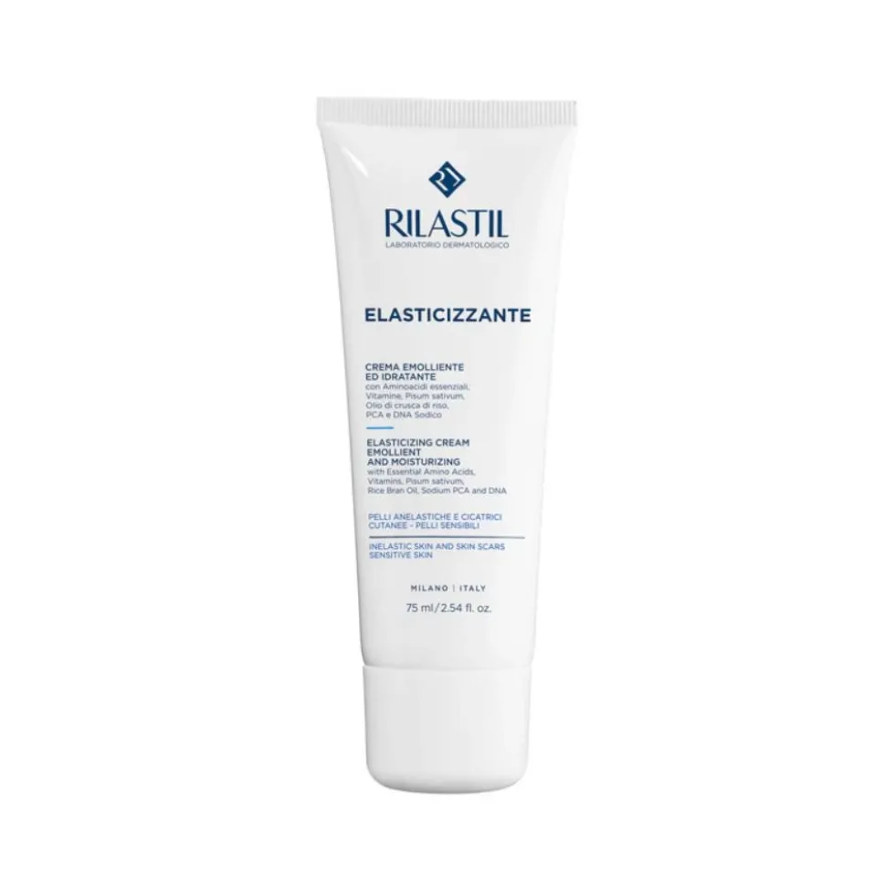 Rilastil Crema Elasticizzante - Crema emolliente per le cicatrici e la pelle secca, 75 ml