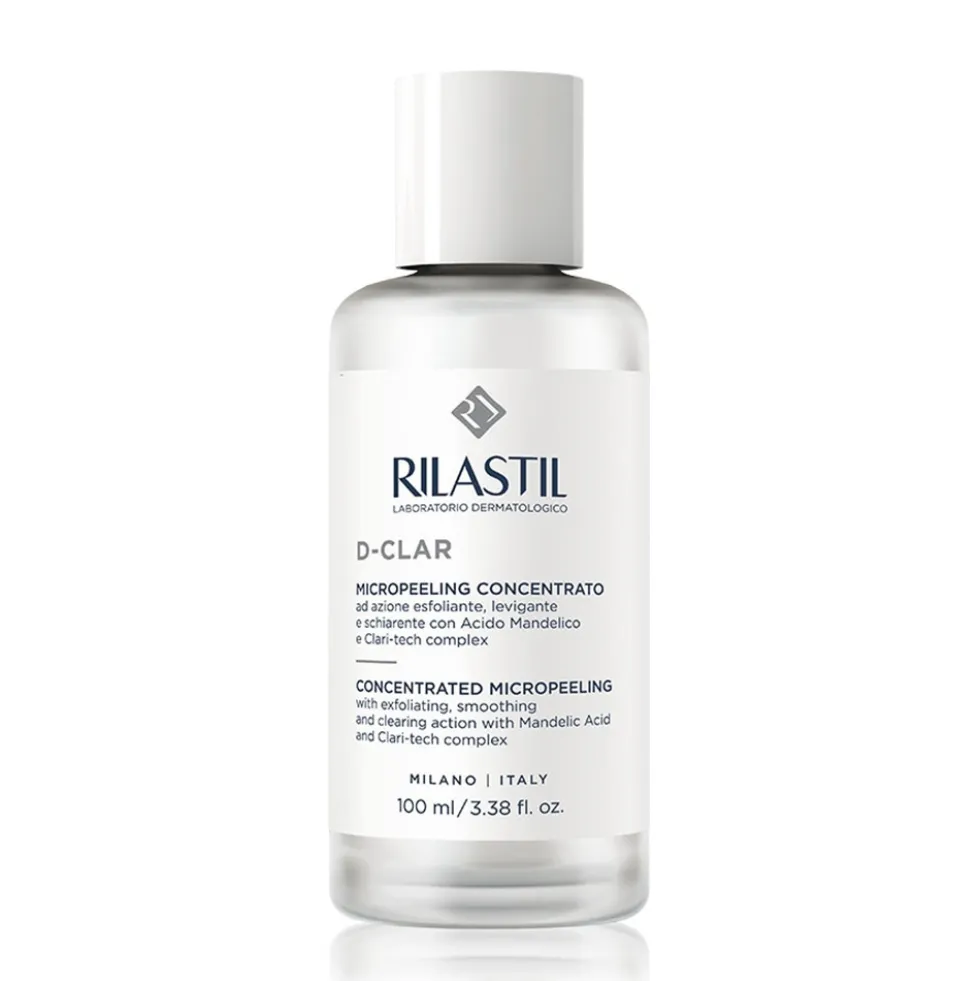 Rilastil D-Clar Micropeeling Concentrato - Esfoliante e schiarente per le macchie del viso, 100 ml