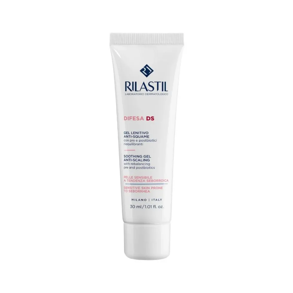 Rilastil Difesa DS - Gel lenitivo per il viso e il cuoio capelluto a tendenza seborroica, 40 ml