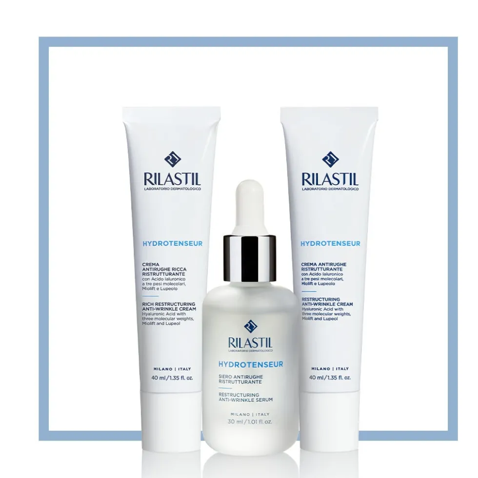 Rilastil Hydrotenseur - Crema Antirughe Ristrutturante Ricca Pelle Secca, 40ml