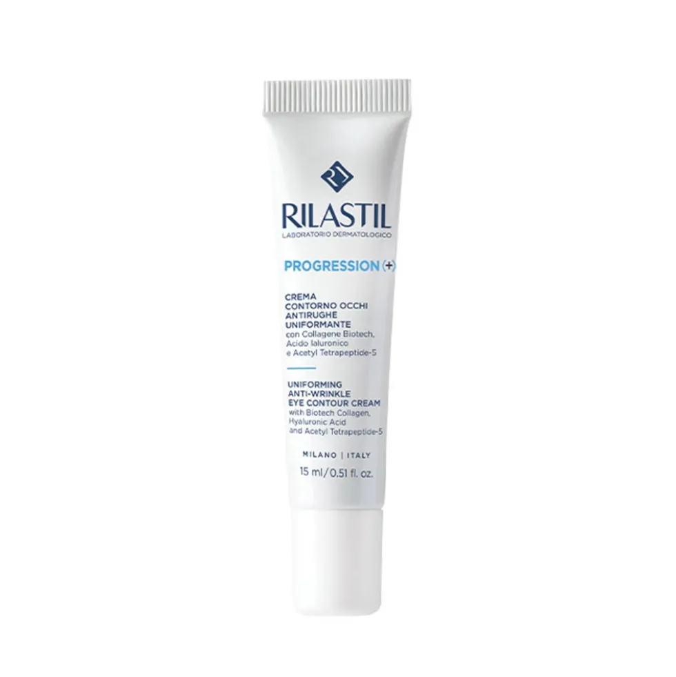 Rilastil Progression (+) - Crema Contorno Occhi Antirughe Uniformante, 15ml