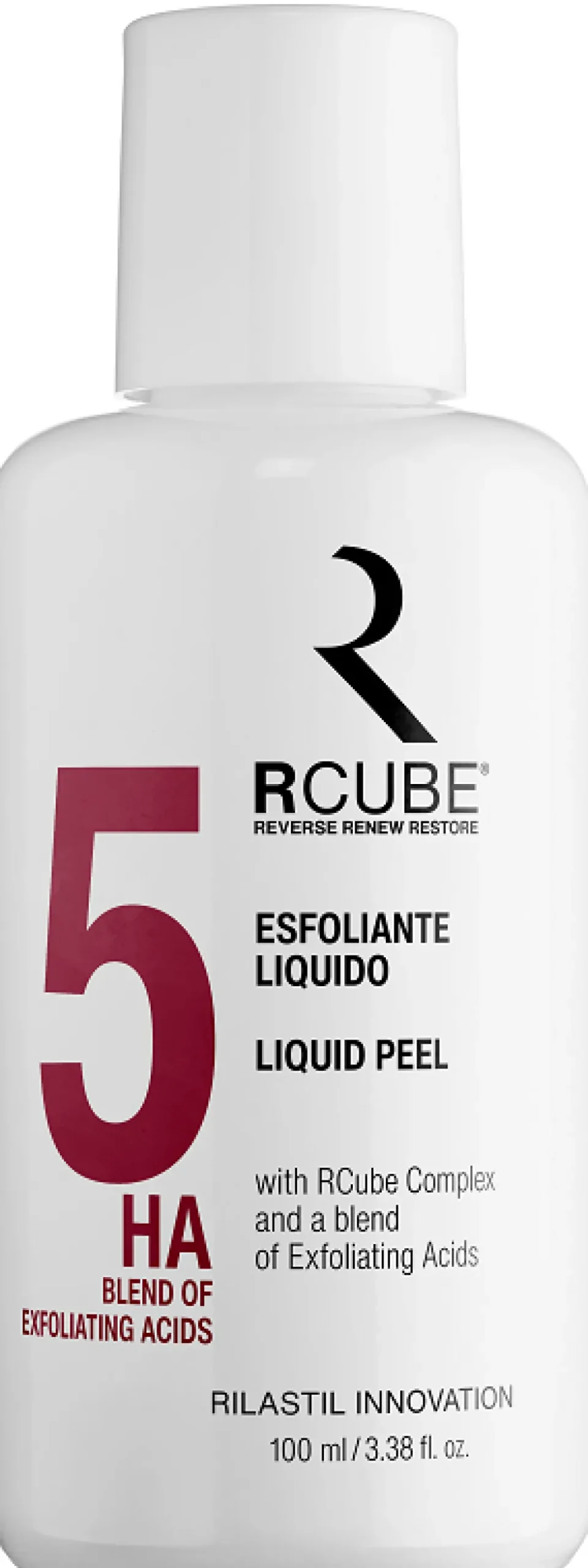 Rilastil RCube Liquid Peel 5 - Esfoliante liquido per il rinnovamento cellulare del viso, 100 ml