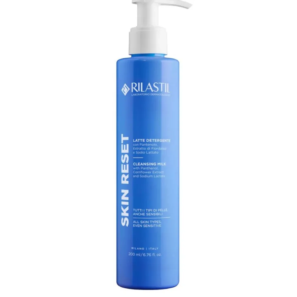 Rilastil Skin Reset - Latte detergente struccante per la detersione della pelle sensibile, 200 ml