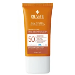 Rilastil Sun System Crema Solare Viso SPF50+ Velvet Touch per Pelli Sensibili, 50ml