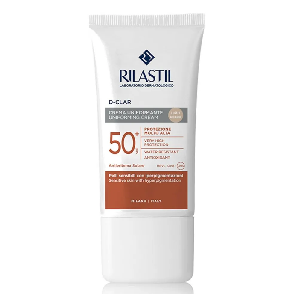 Rilastil Sun System - D-Clar SPF 50+ Light Crema solare colorata per le macchie cutanee, 40 ml