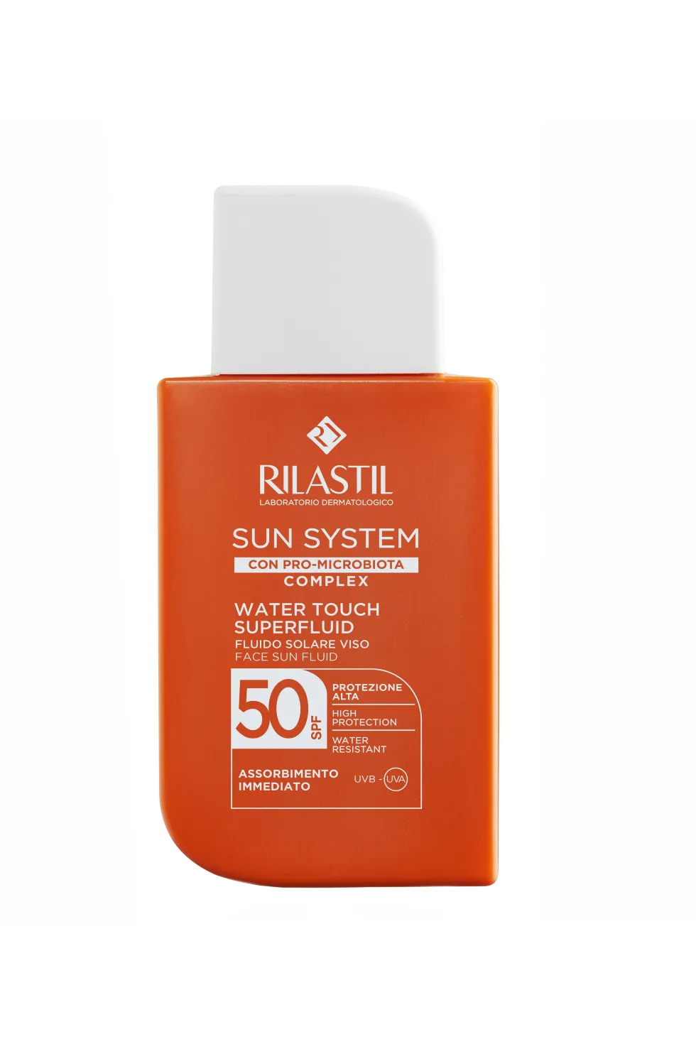 Rilastil Sun System Superfluid SPF 50 - Fluido solare protettivo e idratante per il viso, 50 ml