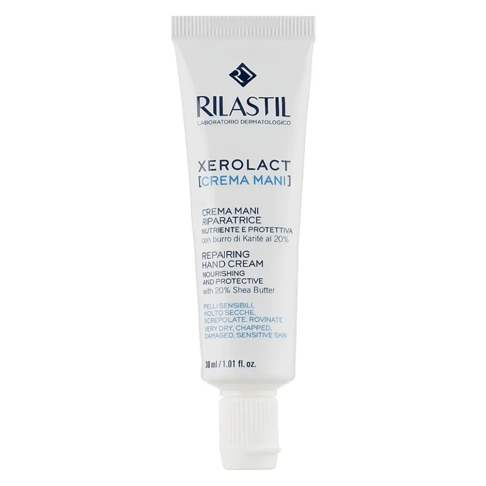 Rilastil Xerolact - Crema mani nutriente e protettiva per la pelle molto secca e screpolata, 30 ml