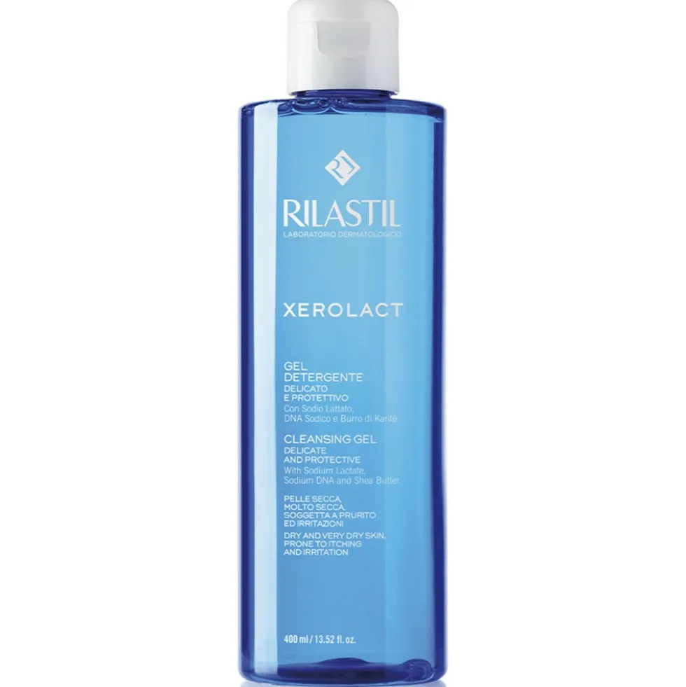 Rilastil Xerolact - Gel detergente schiumogeno per la pelle secca e irritata, 400 ml