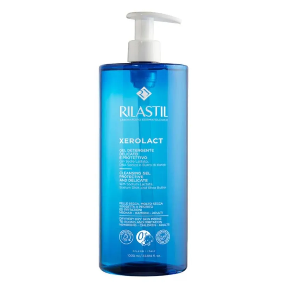 Rilastil Xerolact - Gel Detergente Delicato e Protettivo Schiumogeno pH 5.5, 1000ml