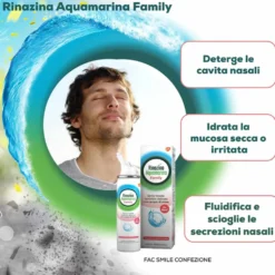 Rinazina Aquamarina Family Spray Nasale Isotonico Lavaggio Nasale, 100ml