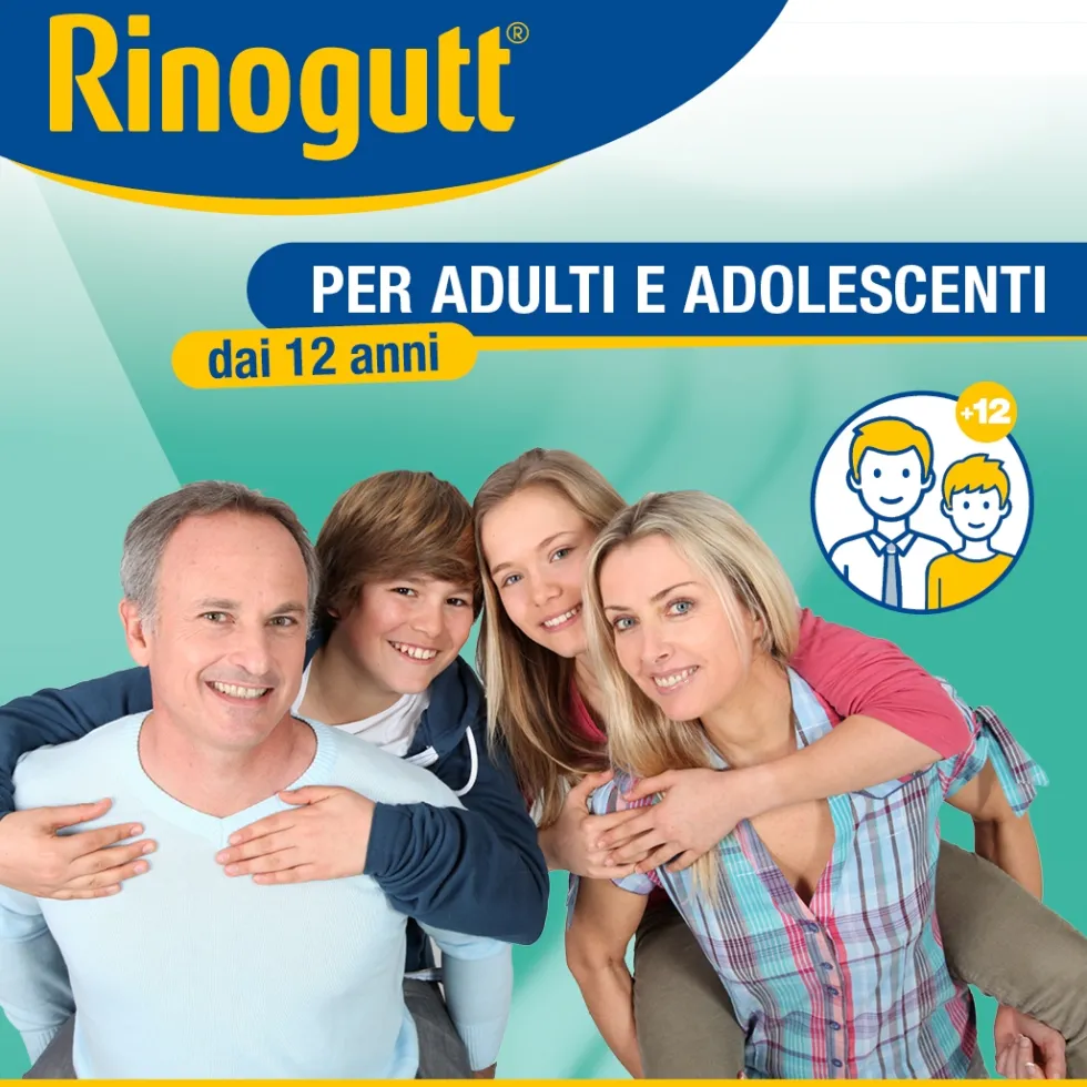 Rinogutt Spray Eucalipto Decongestionante della Mucosa Nasale per Adulti e Adolescenti 12+, 10ml