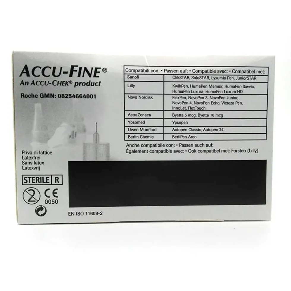 Roche Accu-Chek Accu-Fine 31G x 5 mm - Aghi sterili per penne da insulina, 100 pezzi