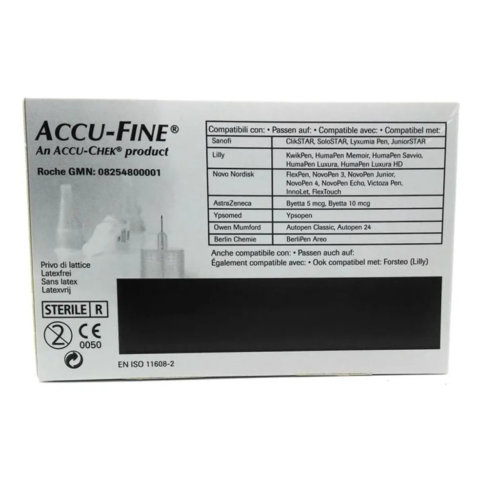 Roche Accu-Fine - Aghi sterili 31G da 6 mm per la penna da insulina, 100 pezzi