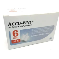 Roche Accu-Fine - Aghi sterili 31G da 6 mm per la penna da insulina, 100 pezzi