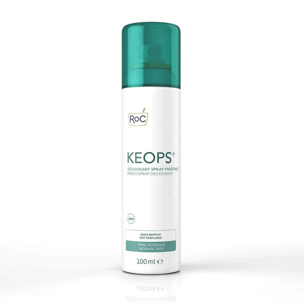 RoC Keops - Deodorante spray fresco senza profumo con efficacia 48h per l'ipersudorazione, 100 ml