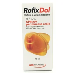 Rofixdol Infiammazione e Dolore 0,16% - Spray antinfiammatorio per la mucosa orale, flacone da 15 ml