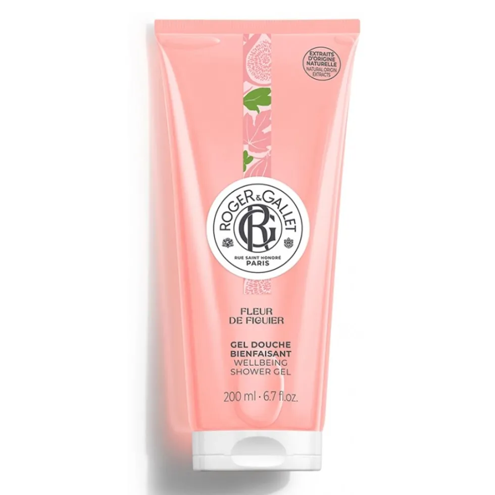 Roger&Gallet Fleur de Figuier - Gel doccia idratante e rilassante per il corpo, 200 ml