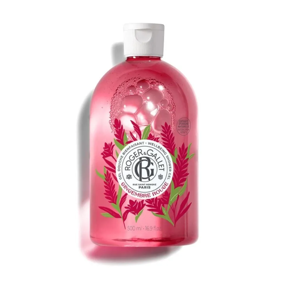 Roger&Gallet Gingembre Rouge - Gel Doccia di Benessere Bacche Rosa Zenzero Benzoino, 500ml
