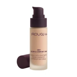 Rougj 2 in 1 Glow & Comfort 24H Fondotinta Idratante Luminoso colore 01 Light Rose, 30ml