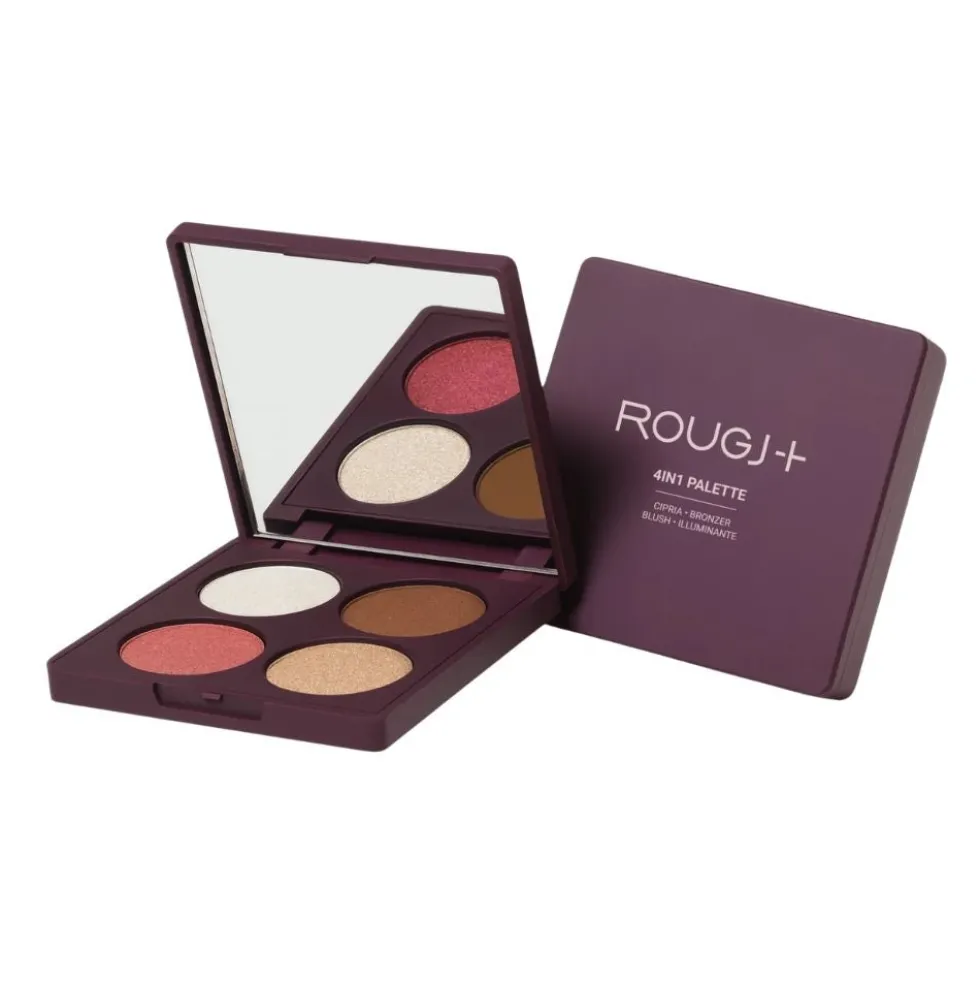 Rougj 4 in 1 Palette Viso e Occhi - Palette da trucco multiuso per il viso e gli occhi, 1 palette