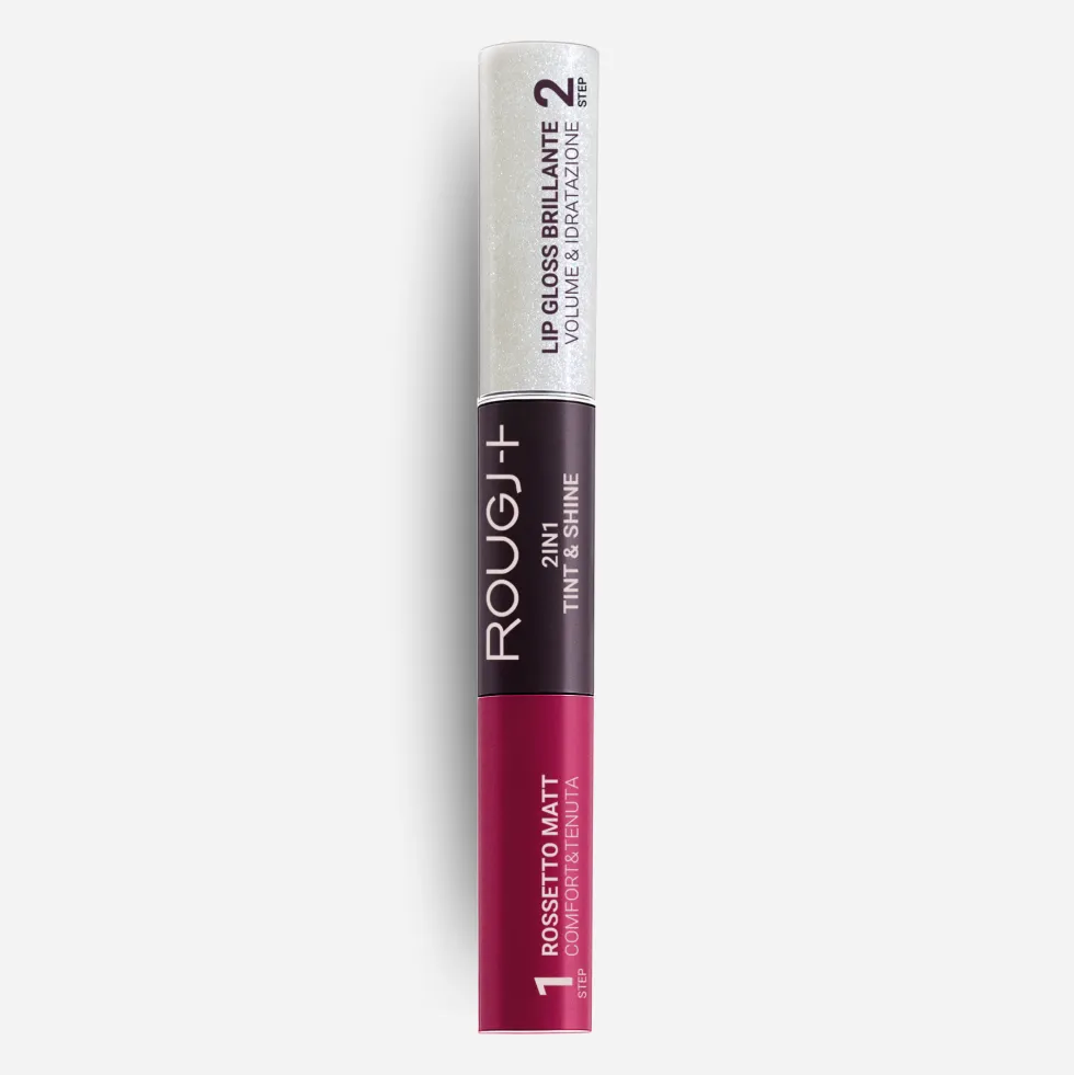 Rougj 2 in 1 Thin&Shine Rossetto liquido lunga tenuta e lip gloss volumizzante e idratante colore 04 Sour Cherry