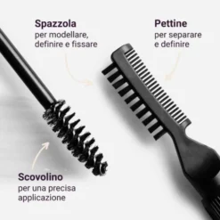 Rougj Kit Sopracciglia Perfette 02 Medium - Matita e gel per riempire e fissare, 2 pezzi