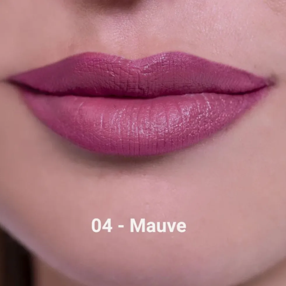 Rougj Rossetto Cremoso Colore Pieno 04 Mauve - Rossetto in stick emolliente dal colore intenso, 5 g