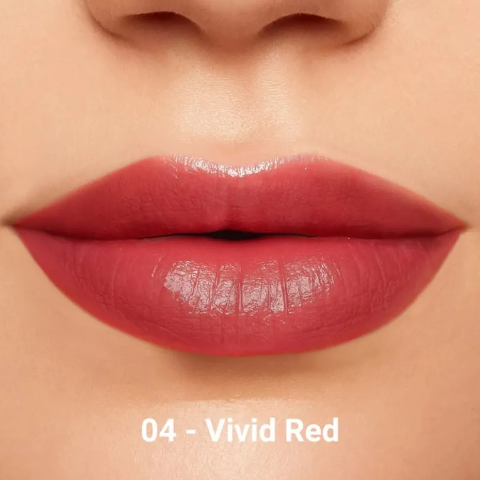 Rougj Rossetto Idratante Effetto Lucido 04 Rosso Vivo - Rossetto per idratare e illuminare, 5 g