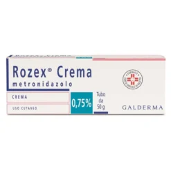 Rozex 0,75% Crema Dermatologica Trattamento Rosacea Eritematosa e Papulo-Pustolosa, 50g