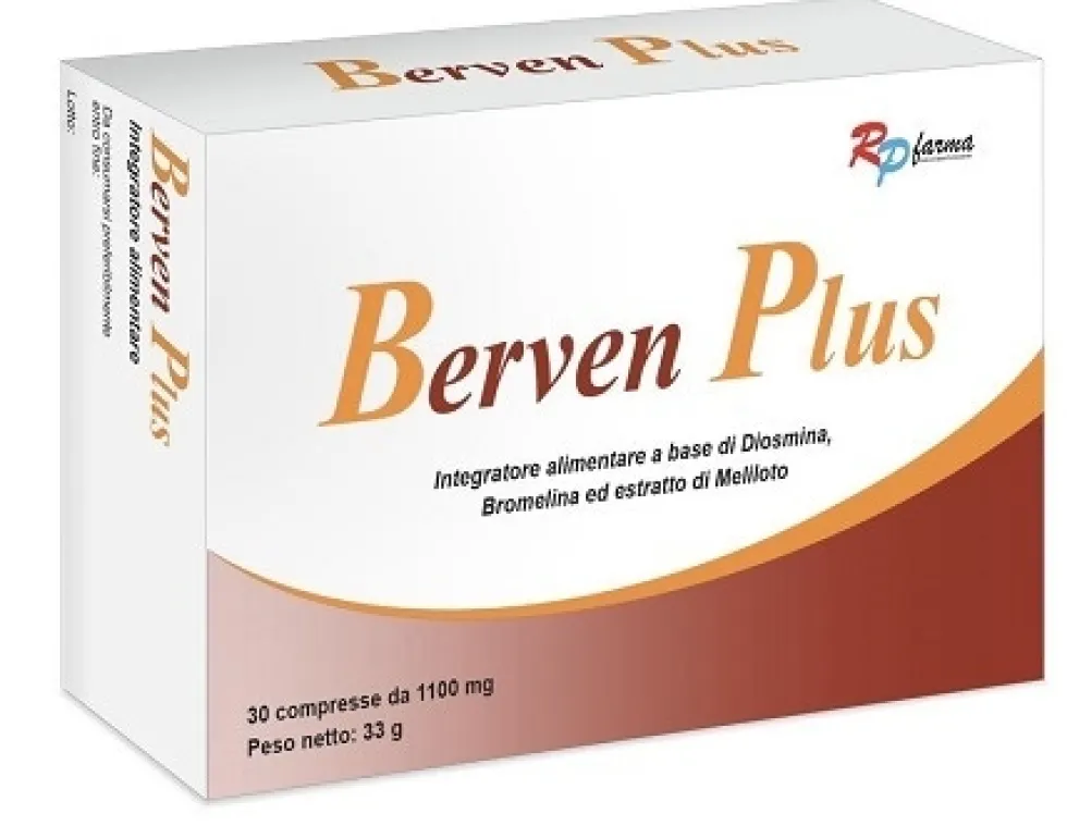 RP Farma Berven Plus - Integratore Berven Plus 30cpr per il microcircolo e il drenaggio, 33 g