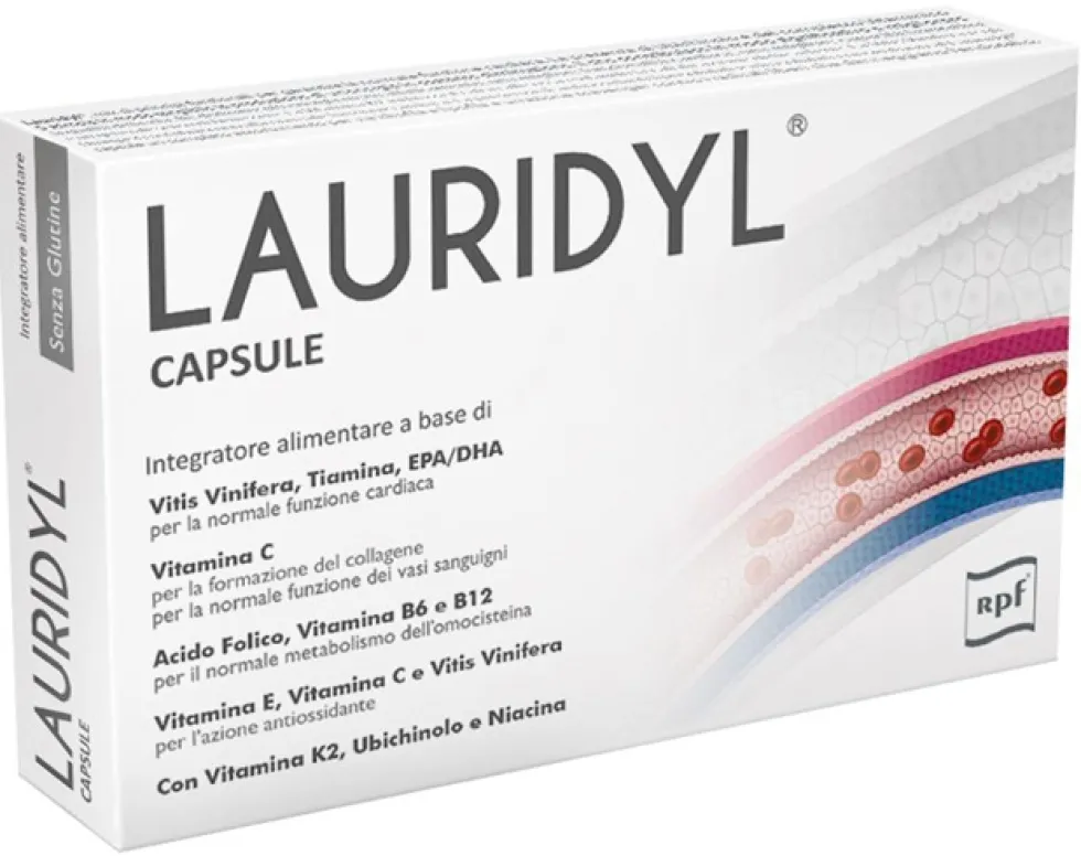 Rpf Lauridyl - integratore alimentare per la funzione cardiaca e il microcircolo, 20 capsule