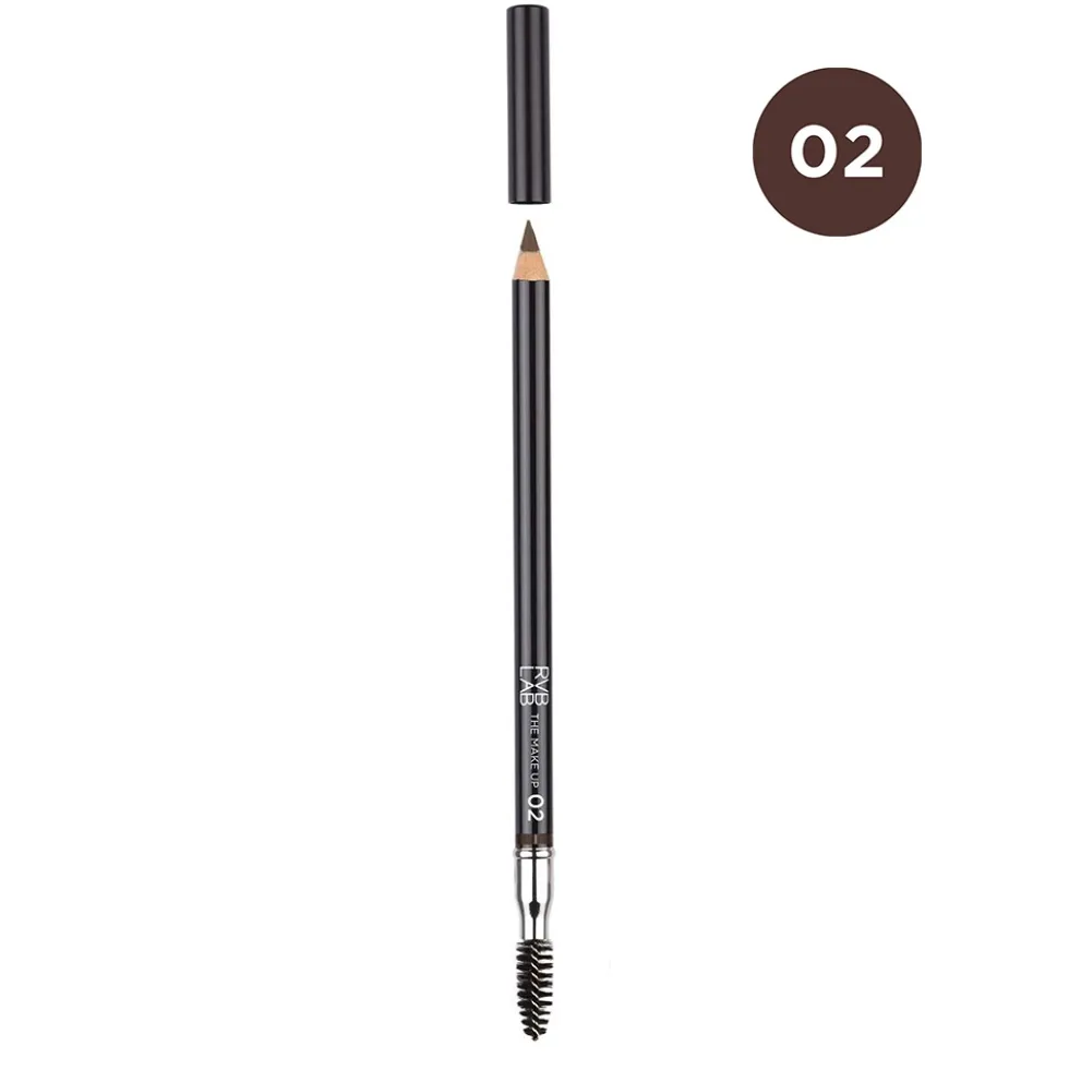 RVB Lab Matita sopracciglia 02 marrone - Matita a lunga tenuta per riempire le sopracciglia, 1,08 g
