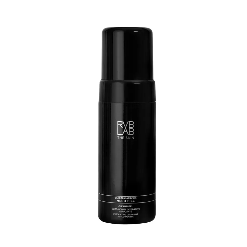 RVB Lab Meso Fill Glico-Mousse - Mousse detergente ed esfoliante per purificare il viso, 125 ml