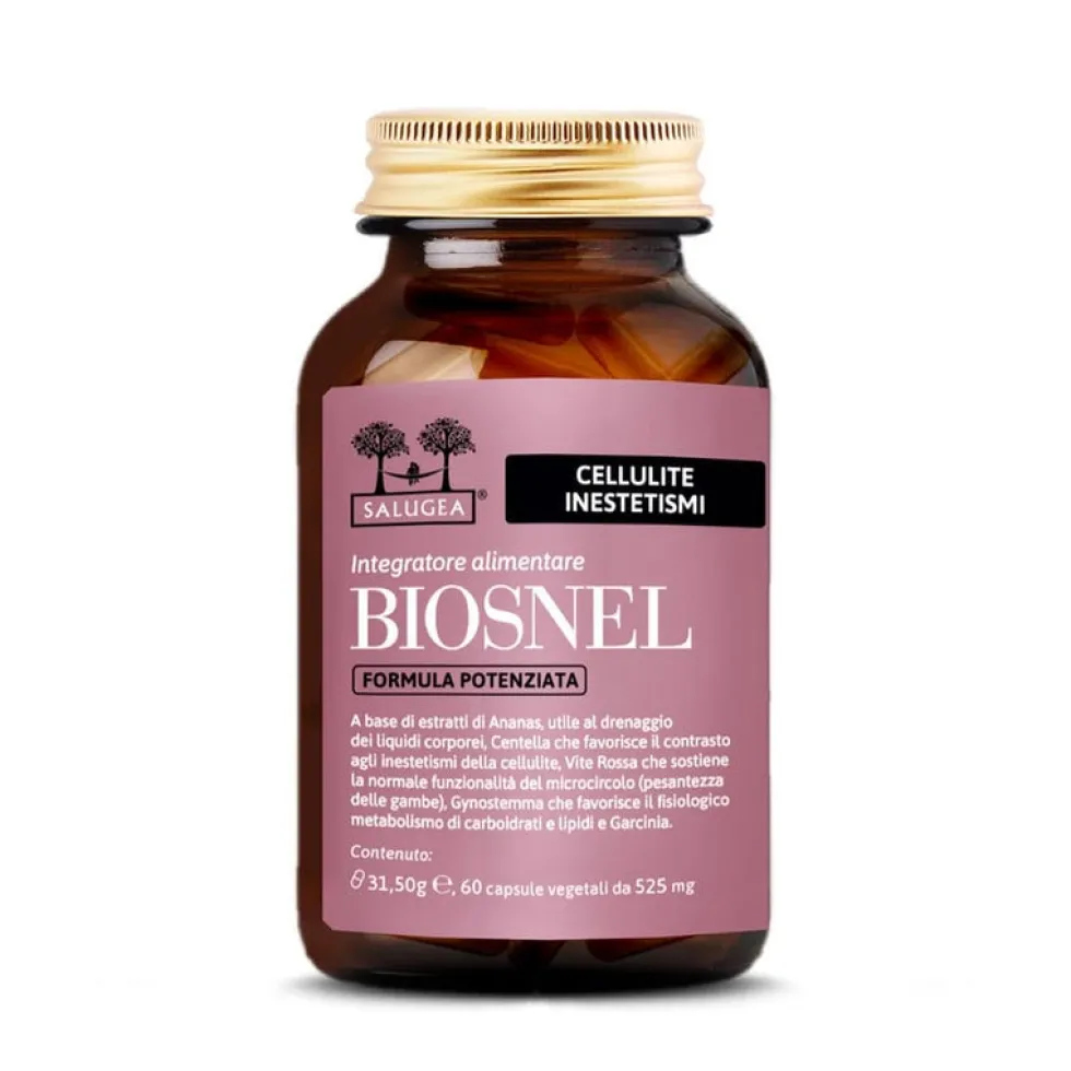 Salugea Biosnel Integratore alimentare per la cellulite e il drenaggio, 60 capsule vegetali
