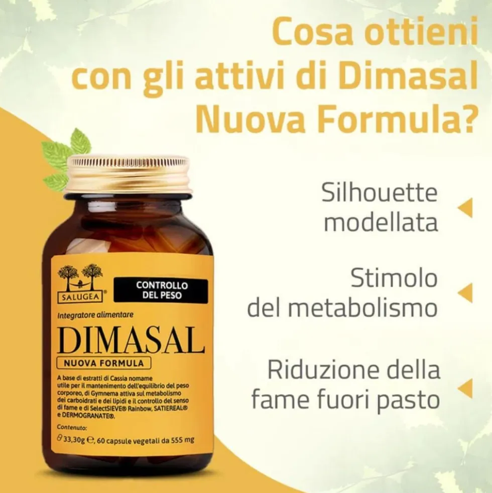 Salugea Dimasal Nuova Formula Integratore Controllo del Peso, 60 Capsule Vegetali
