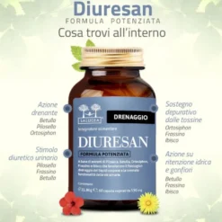Salugea Diuresan Formula Potenziata Integratore Drenante Naturale, 60 Capsule Vegetali