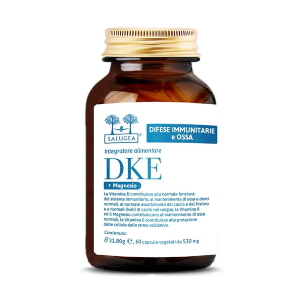 Salugea DKE + Magnesio Integratore Difese Immunitarie e Ossa, 60 Capsule